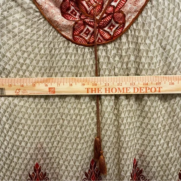 Elegant Beige and Red Women's blouse.From the renowned Lucky brand, long sleeves - Picture 15 of 15